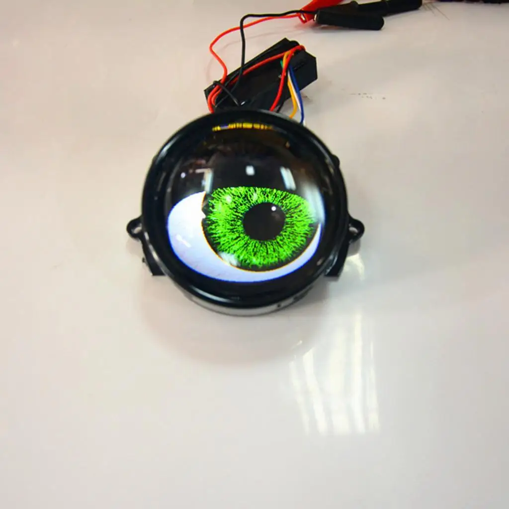 Universal 3 Inch LED Dynamic Eyes Headlights Glass Lens Easy to Use Eye Lights for Car Motorcycle Front