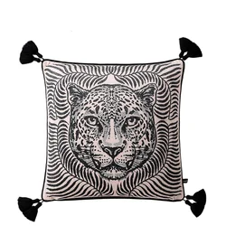 Printed leopard Retro Pillow Living Room Sofa Decorative Backrest Waist Pillow Cushions Tigers Animals Art Print 45x45cm Square