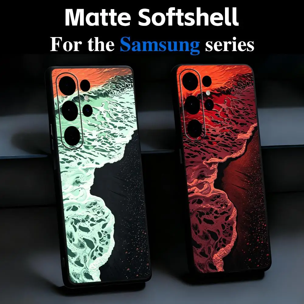 Cool Colorful Beach Fashion Phone Case For Samsung Galaxy S26 S25 S24 S23 S22 S21 Plus Ultra Note20 Soft Black