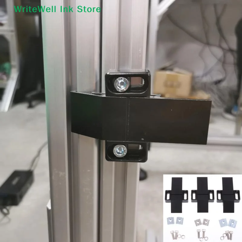 

[FOA]Black Aluminum Alloy Door Hasp Lock Frame Fixing Parts Suitable For 3030 4040 4545 European Standard Aluminum Profile[FOA]