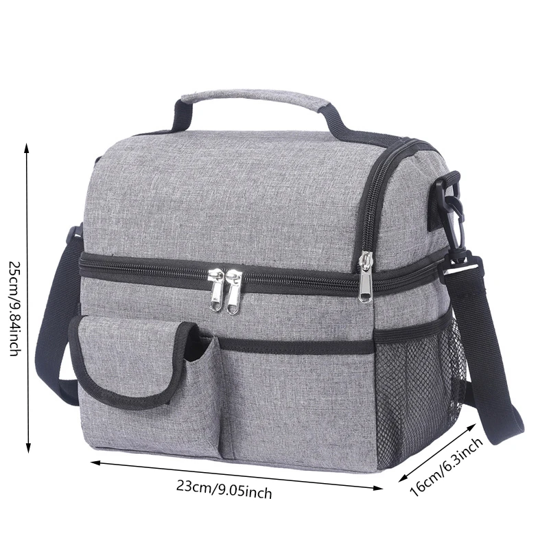 Double Layer Oxford Cloth Aluminum Foil Insulation Cooler Bags for Women and Men Travel Outdoor Picnic School Office Lunch Bags