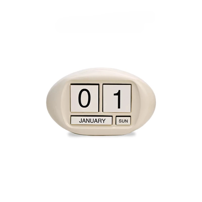 Mid-Century Modern Space Age Perpetual Calendar | Retro Sci-Fi Desk Sculpture for Home Living Room & Minimalist Office Decor