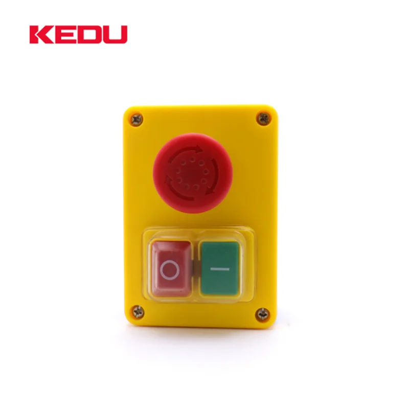 KEDUKJD17D-2 120V 16A Electromagnetic Push Button Switch Emergency stop Switches for Electric Tools and Machine Tool Equipment