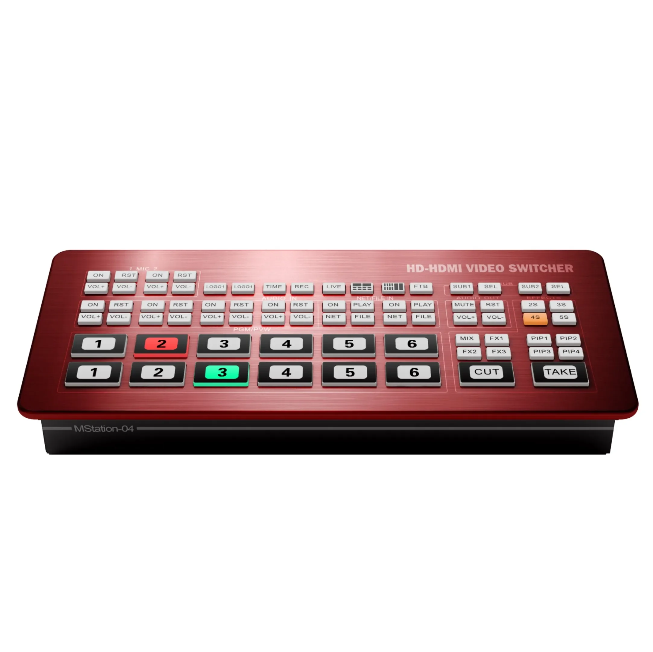 Zoomking brand 6 Channel Digital mixer with Graphic for Live Stream and Video Production USB/HD MI Video Switcher Mixer