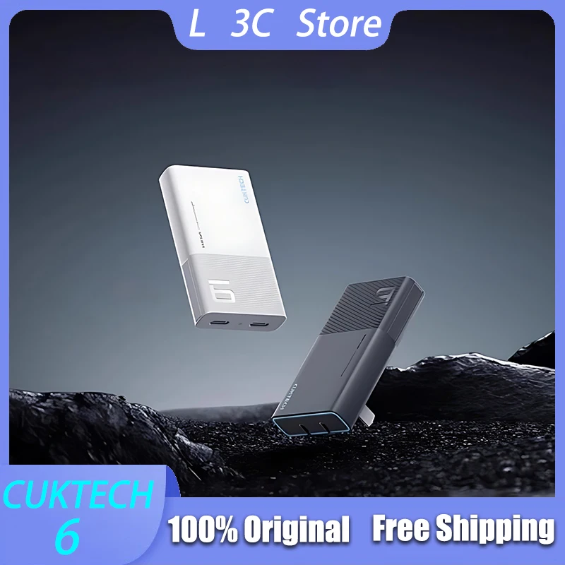 

CUKTECH 6 Slim GaN Charger 65W MAX Fast Charging Dual Type-C Port Output Chargers with Foldable Pin Phone Tablet Laptop Adapter