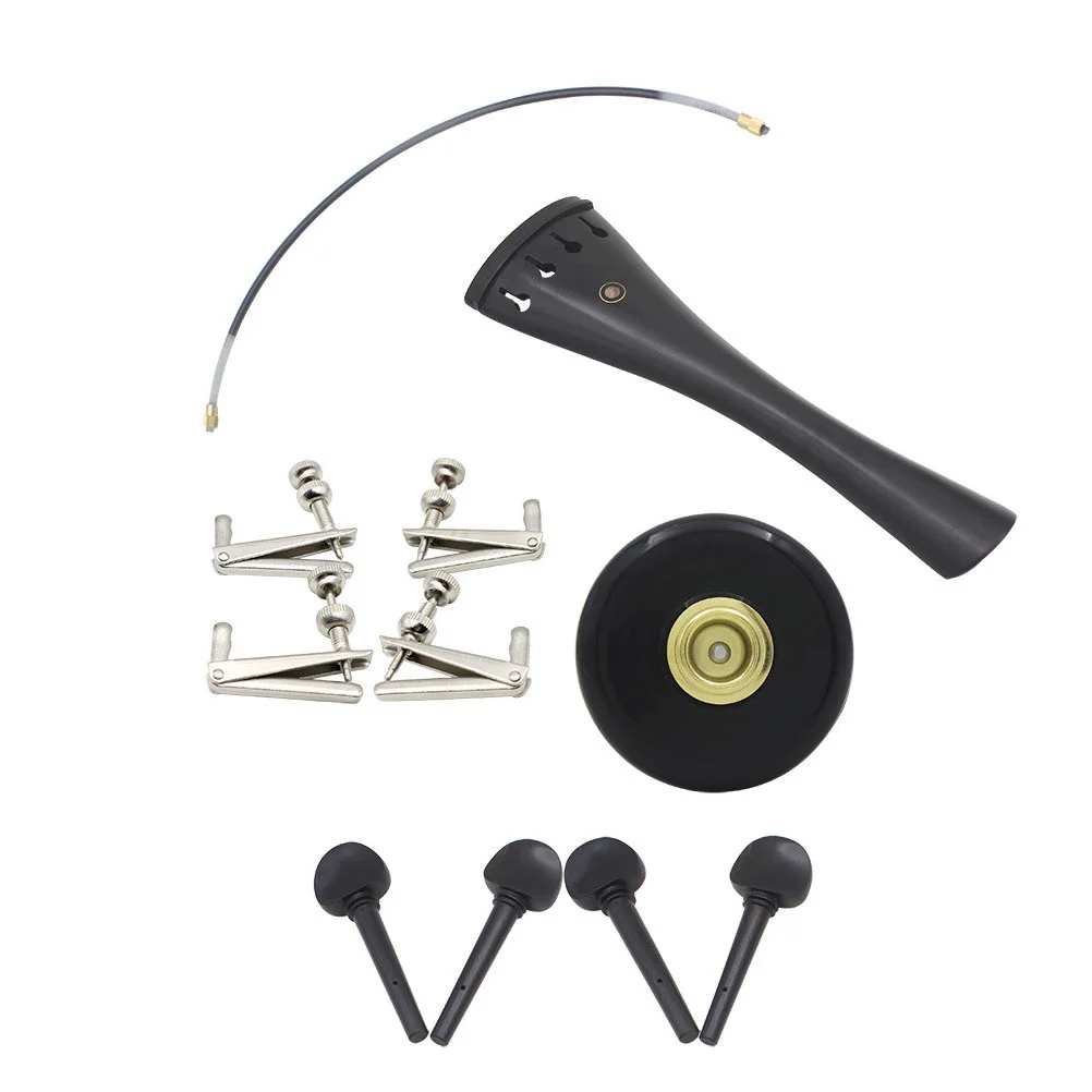 

1Set High Quality Ebony Cello Kit Convenient Installation Beautiful Sound Instrument Supplies Ebony Cello Maintenance Tools