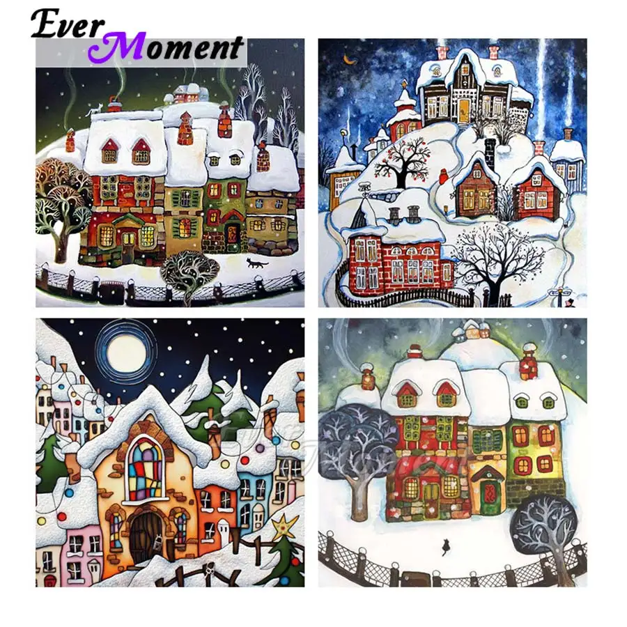 Ever Moment Diamond Painting Full Square Resin Drill Christmas Picture Decoration Embroidery Mosaic Wall Art Gift 3F2546