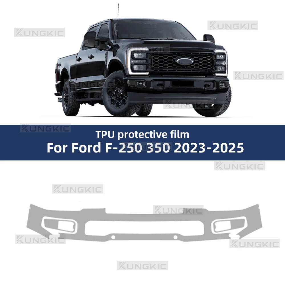 

Для Ford F-250 350 2023 2024 2025 автомобильная предварительно вырезанная защитная пленка для краски, передний бампер, защита от царапин, внешний ТПУ PPF, прозрачный