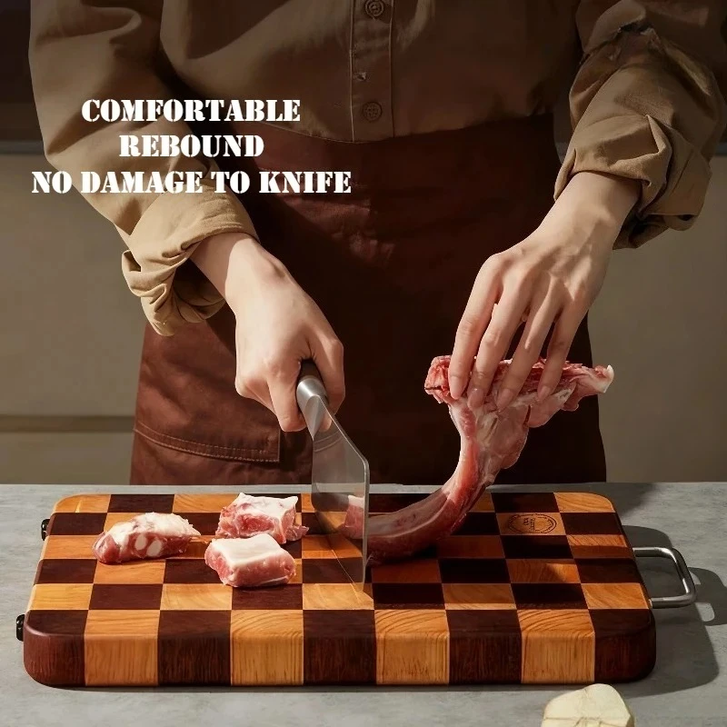 طباخ الملك الشطرنج لوح تقطيع خشب متين لوح تقطيع المطبخ خشب الأبنوس لوح تقطيع أواني منزلية خشبية #3