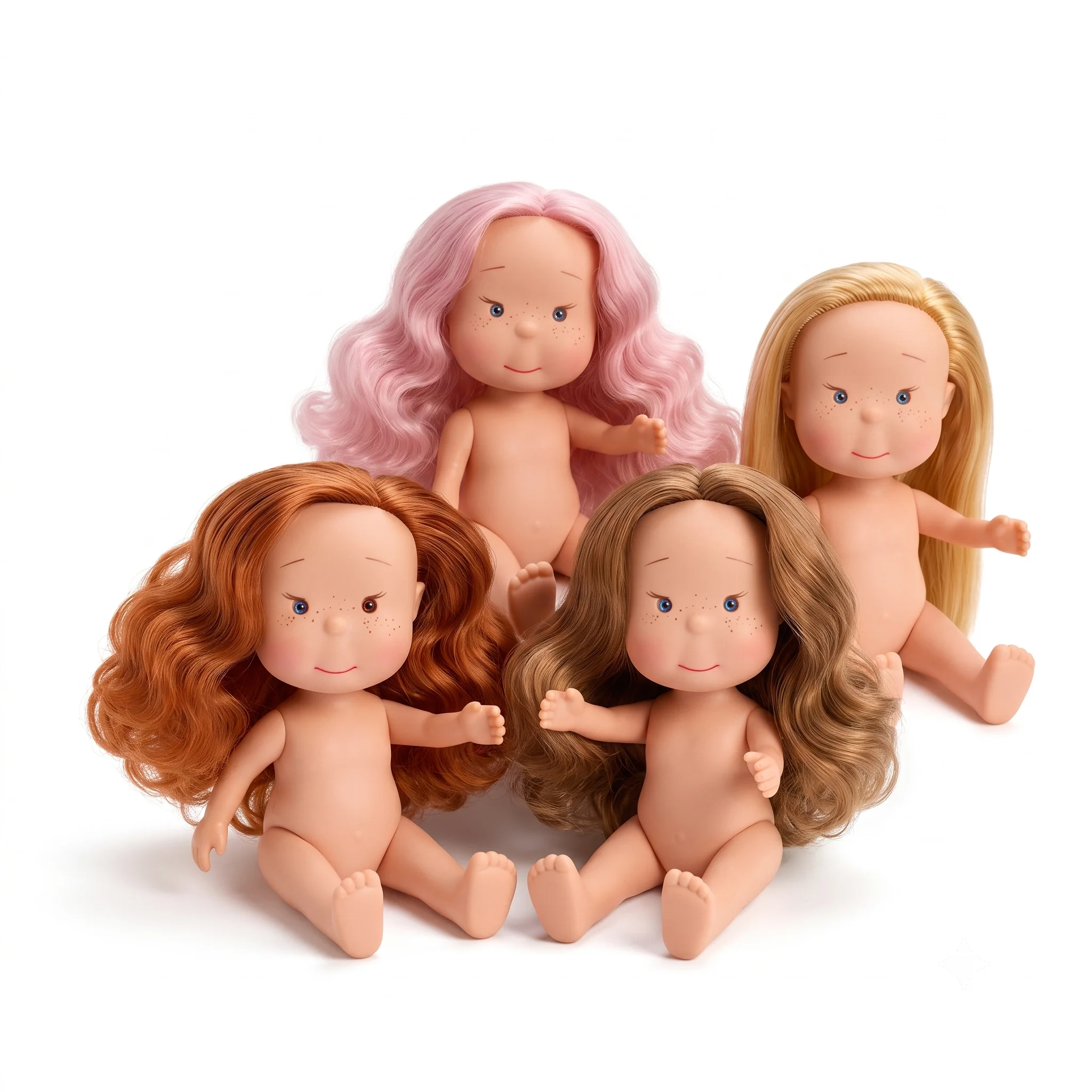 24cm Mia Süßkartoffel-Puppe mit lockigem Haar, Bohnenaugen, Vinyl-Puppe zum Ankleiden, Mia Kartoffel-Puppen, Actionfigur-Körper, DIY-Spielzeug