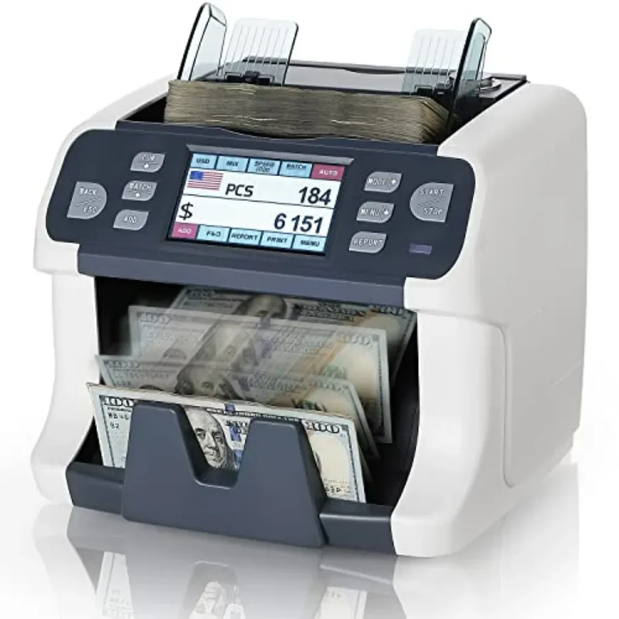 Money Counter Machine for Business Use: Supports Mixed Denomination and MultiCurrency Counting Including USD Euro CAD MXN