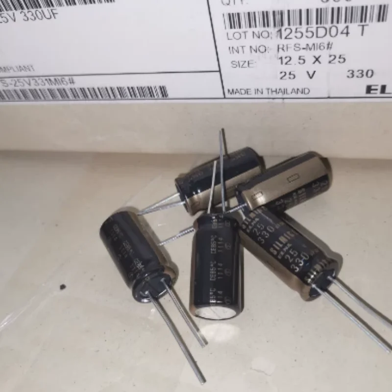 10PCS-100PCS  330UF 25V ELNA Yina 25V330UF SILMIC II Audio Fever Capacitor Copper Foot Brown God