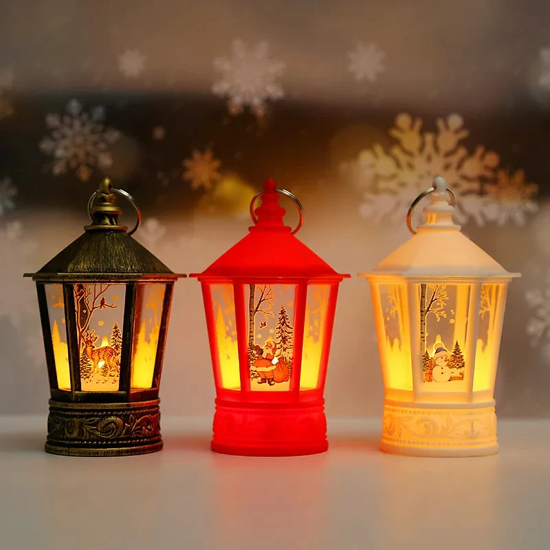 Christmas LED Candlestick Lamp Little Night Lamp Old Man Snowman Christmas Tree Ornaments Hanging New Year Navidad Christmas2024