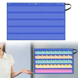 Bulletin Border Storage Pocket Chart for Classroom Durable Hanging Storage Organizer Foldable Border Storage Classroom Organizer