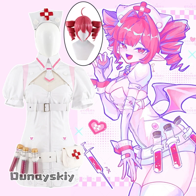 

Buro Cosplay Costume Virtual Idol Cosplay Anime Cos MuseDash Costume Nurse Top Skirt Halloween Party Disguise for Adult Women