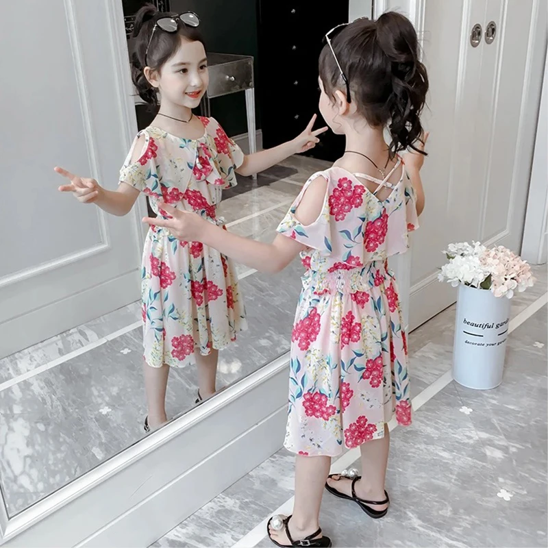 Vestido elegante de gasa para niñas, vestidos de princesa para fiesta de cumpleaños, 3, 4, 5, 6, 7, 8 y 9 años