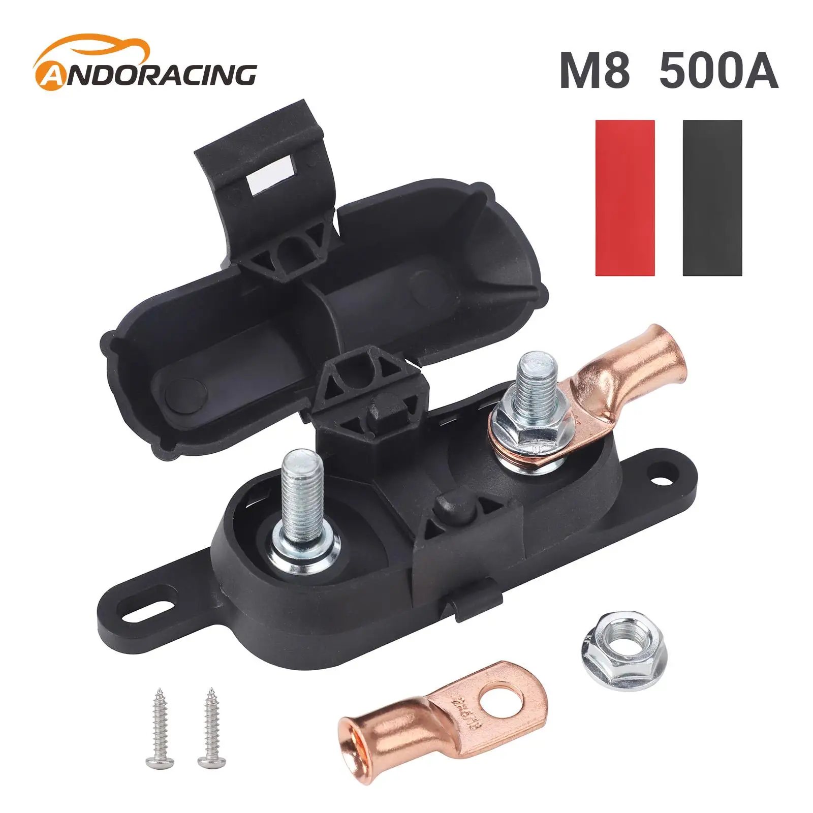 HMEG فيوز كتلة/قاعدة حامل مع غطاء لسيارة RV قارب حامي الدائرة ل 500A 8 إلى 2 AWG مسمار M8 هايت AMG الترباس على الصمامات التلقائية #1