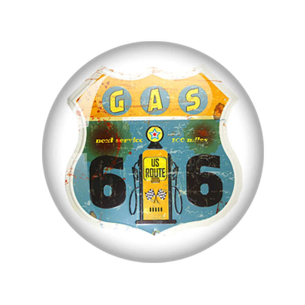 New Historical Route Usa 66  Glass Dome Cabochon Presents Men And Women's Birthday Gifts Jewelry