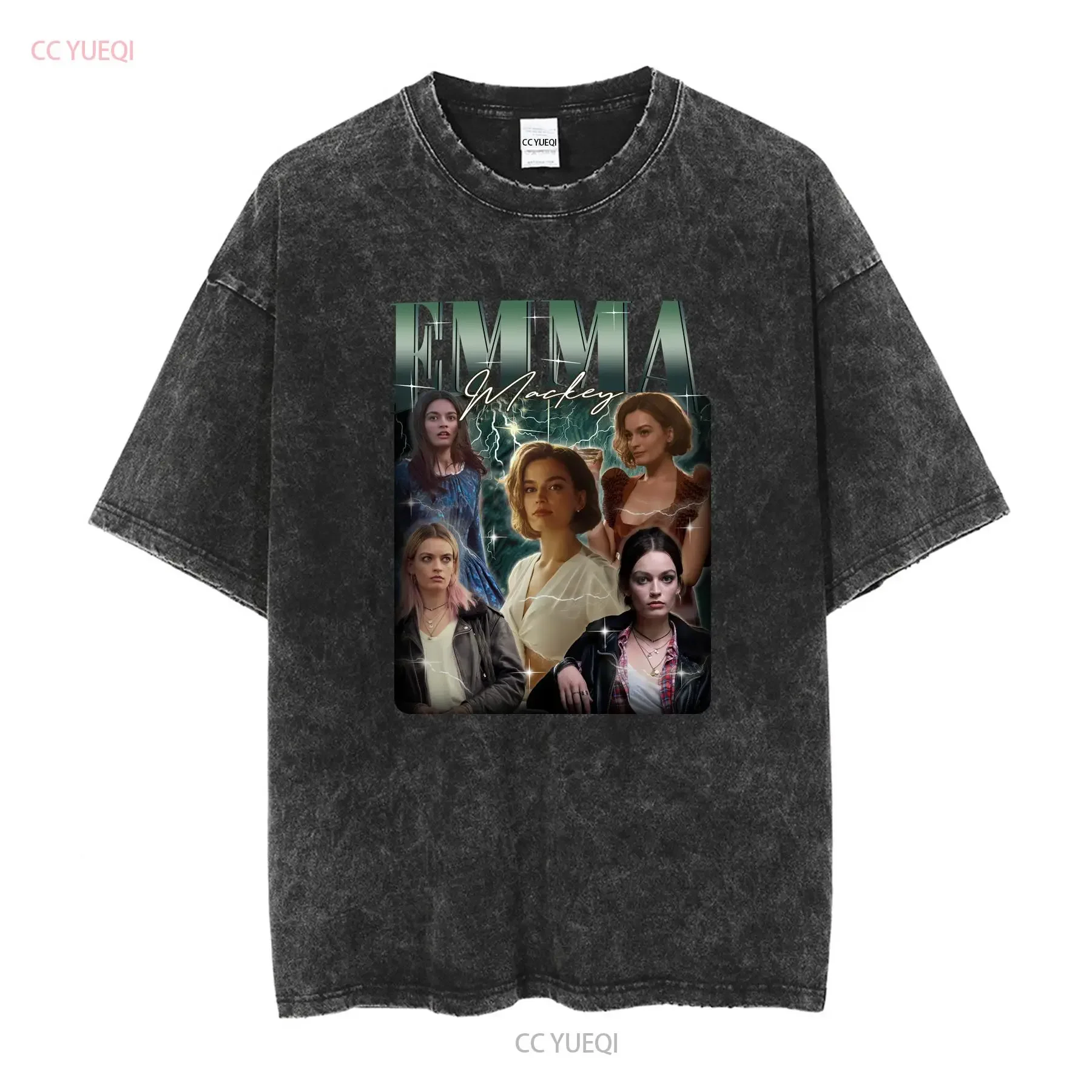 EMMA MACKEY Retro T shirt Fan Club Vintage Shir vintage Washed Unisex homme Comfortable Slightly fashion graphic Stretched