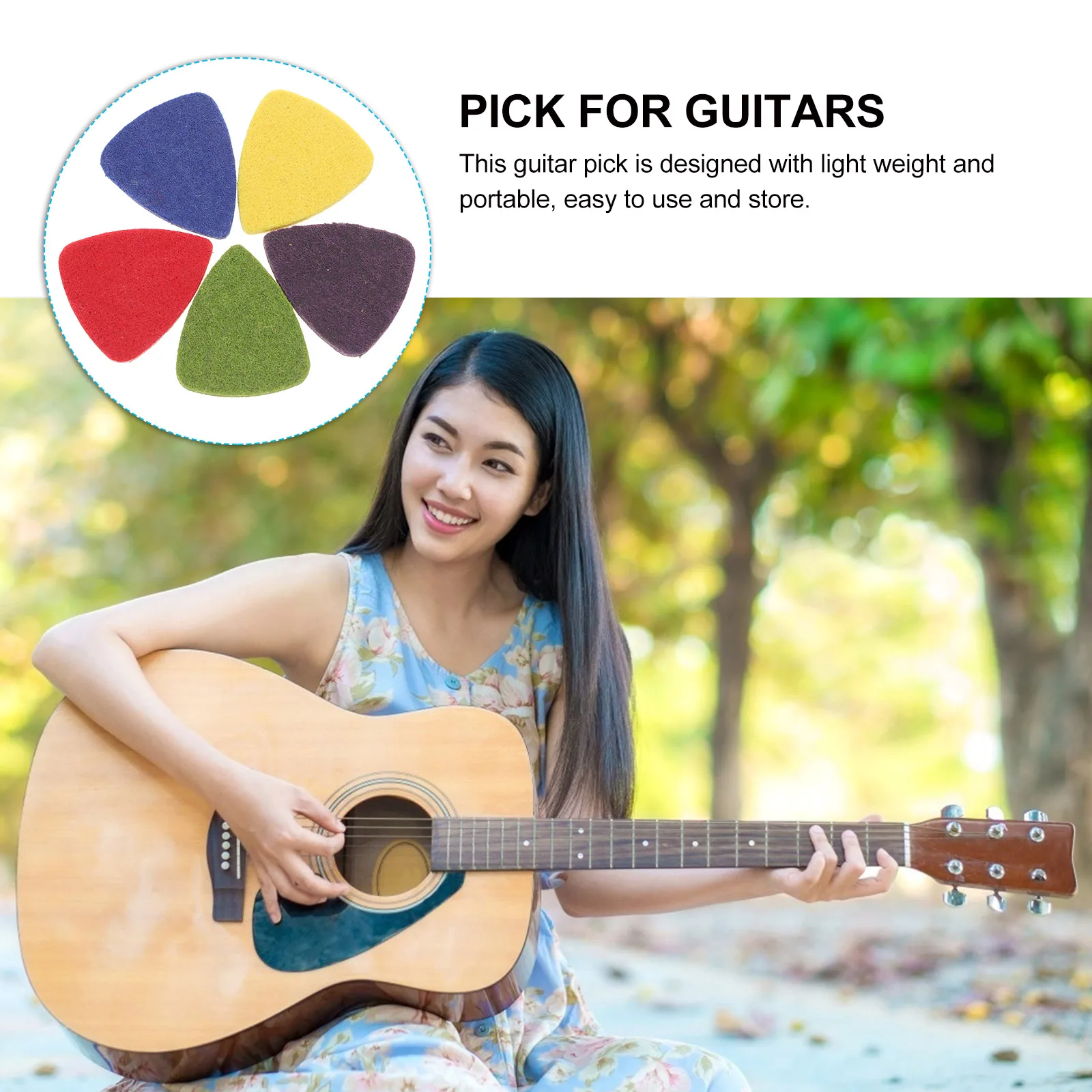 

20pcs Guitar Ukulele Picks Wool Felt Creative Patterns Portable Durable Guitar Practice Accessories Replacement Plectrums