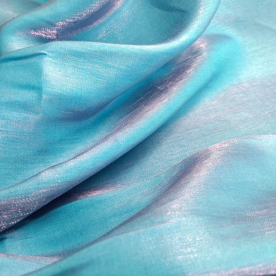 Shiny Iridescent Silky Satin Fabric Mercerized Cotton Viscose Fabric for Dress,Wedding Gowns,Black,White,Blue,Green,by the meter