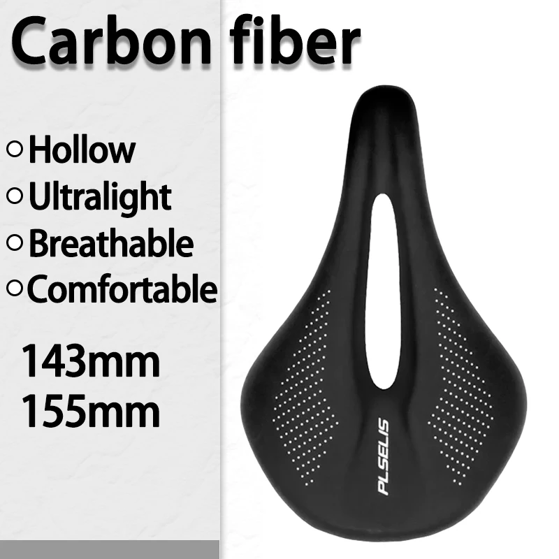 Carbon Bicycle Saddle Soft Shock Absorber 7x9 mtb Bike Seat for Road Bike Ultra Comfortable Bike Saddle Man Woman 143mm 155mm