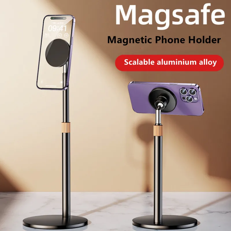 Aluminum Strong Magnetic Phone Holder Desk Mobile Base For Photography Magnetic Shelf Support For Magsafe Tiktok Stand Macsafe