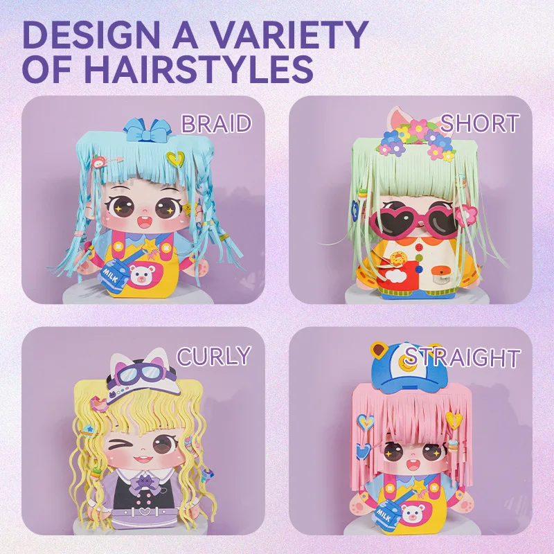 Styling Designer Haarstylist Cartoon Handgemaakte Diy Materiaalpakket Om Haarclip Accessoires Voor Meisjes Te Maken Haarstijl Speelgoed