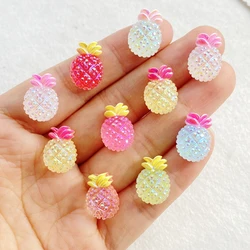 30pcs Resin Colorful Painted Shiny Mini Pineapples Figurine Flatback Stone Scrapbook DIY Manicures Appliques Accessories Crafts
