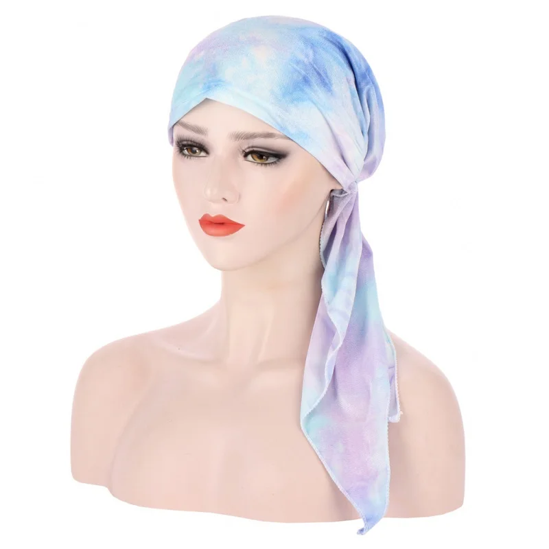 New Curved Floral Cloth Two Tails Korean Velvet Tie-Dye -O'- Simple Tam-O'-Shanter Pile Cap