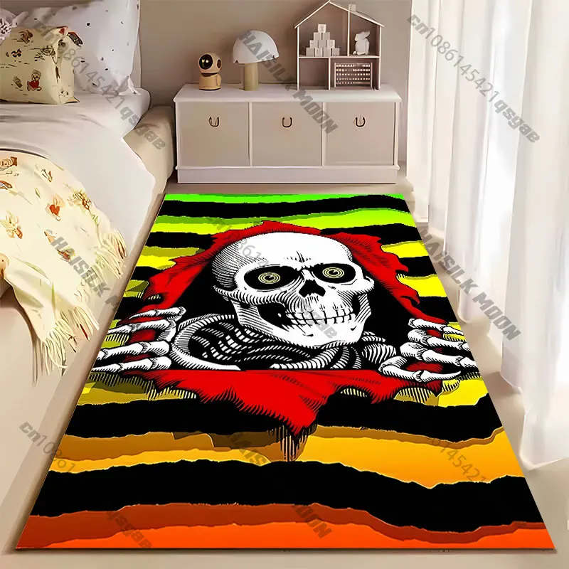 Skeleton emerging vibrant colorful background carpet Yoga living room room decor children's crawling mat doormat area rug