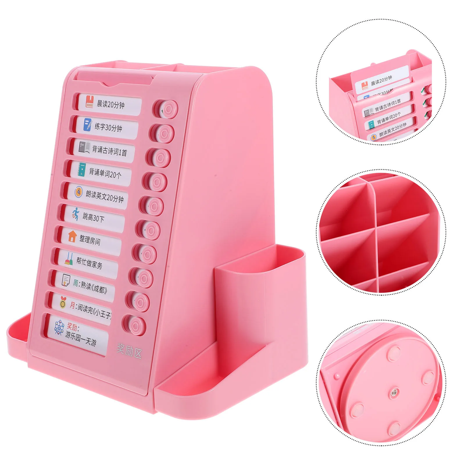 

Desktop Rotating Pen Holder with Grids Compartment for Makeup Brushes and Pens Spacious Organizer Storage Box Tabletop Pen