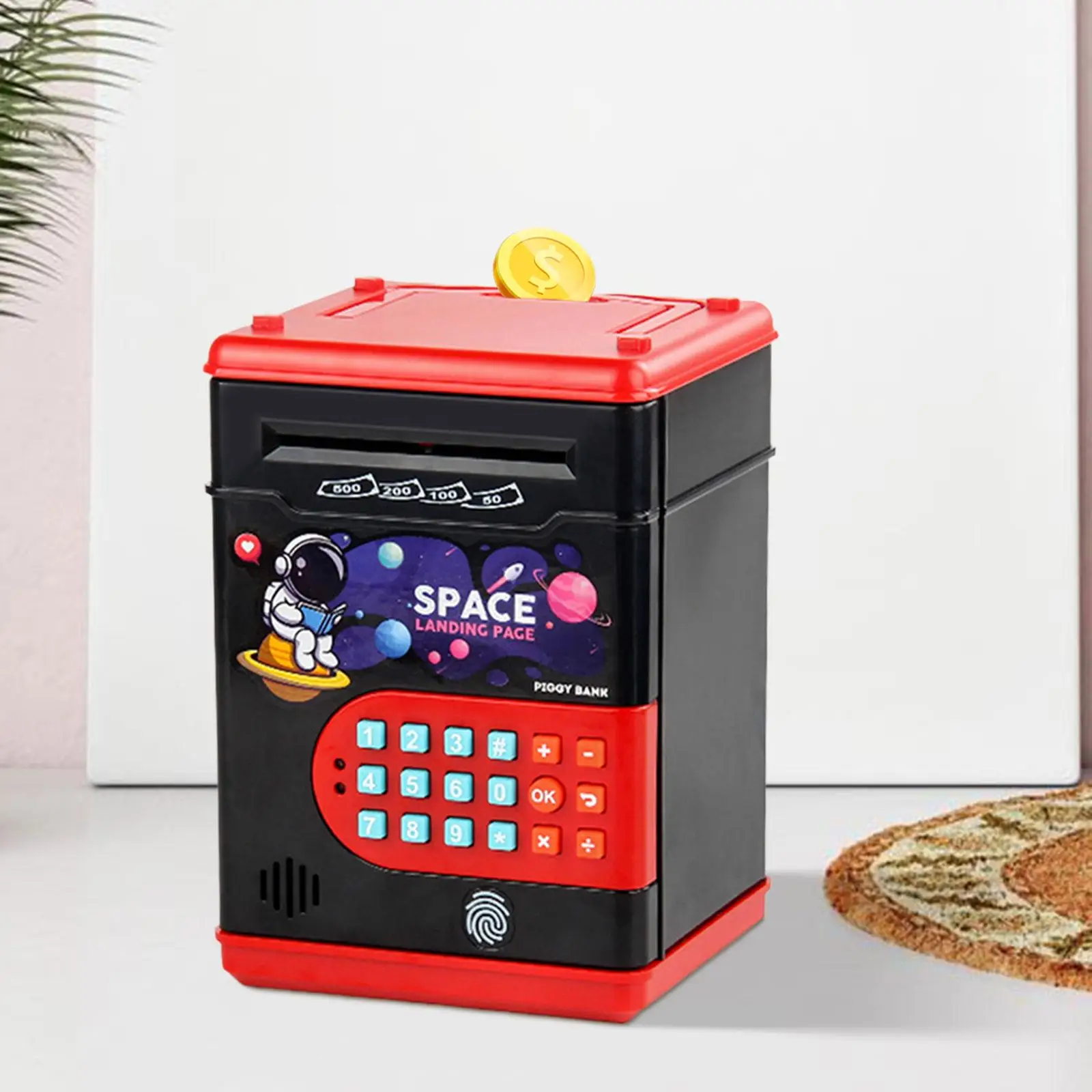 Piggy Bank,Money Bank, Kids ATM Machine with Fingerprint Password Protection,