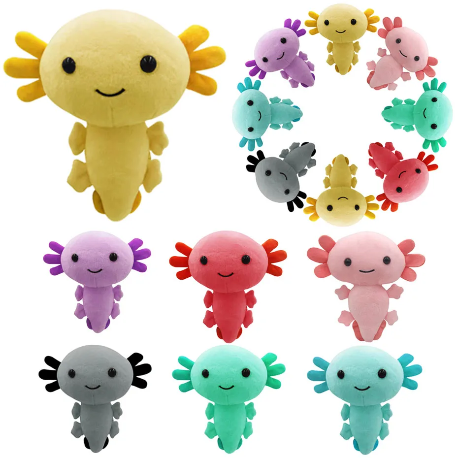 7PCS Axolotl Plush Toy Cute Axolotl Animal Stuffed Plush Doll For Kid Birthday Christmas Gift Plush Comfort Room Decoration Toys