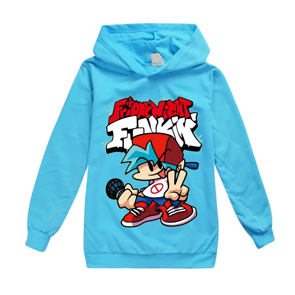 Friday Night Funkin Kids Spring Autumn Hoodie Shirt Children Boys Cartoon Print Hoody Tops Sweatshirt Girl Casual Wear Clothes