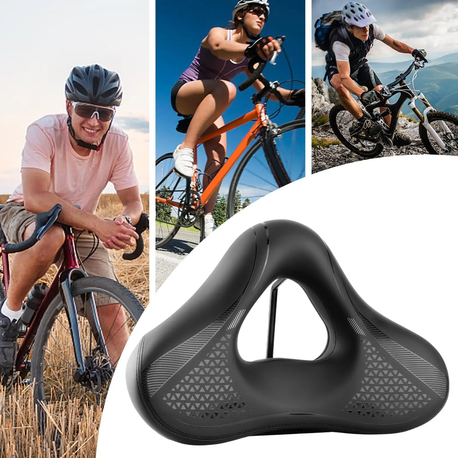 

Seat Cushion For Cycling Shock Absorbing All-Weather Hollow-out Bike Cycling Seat Cushion For Commuting Touring Long-Distance