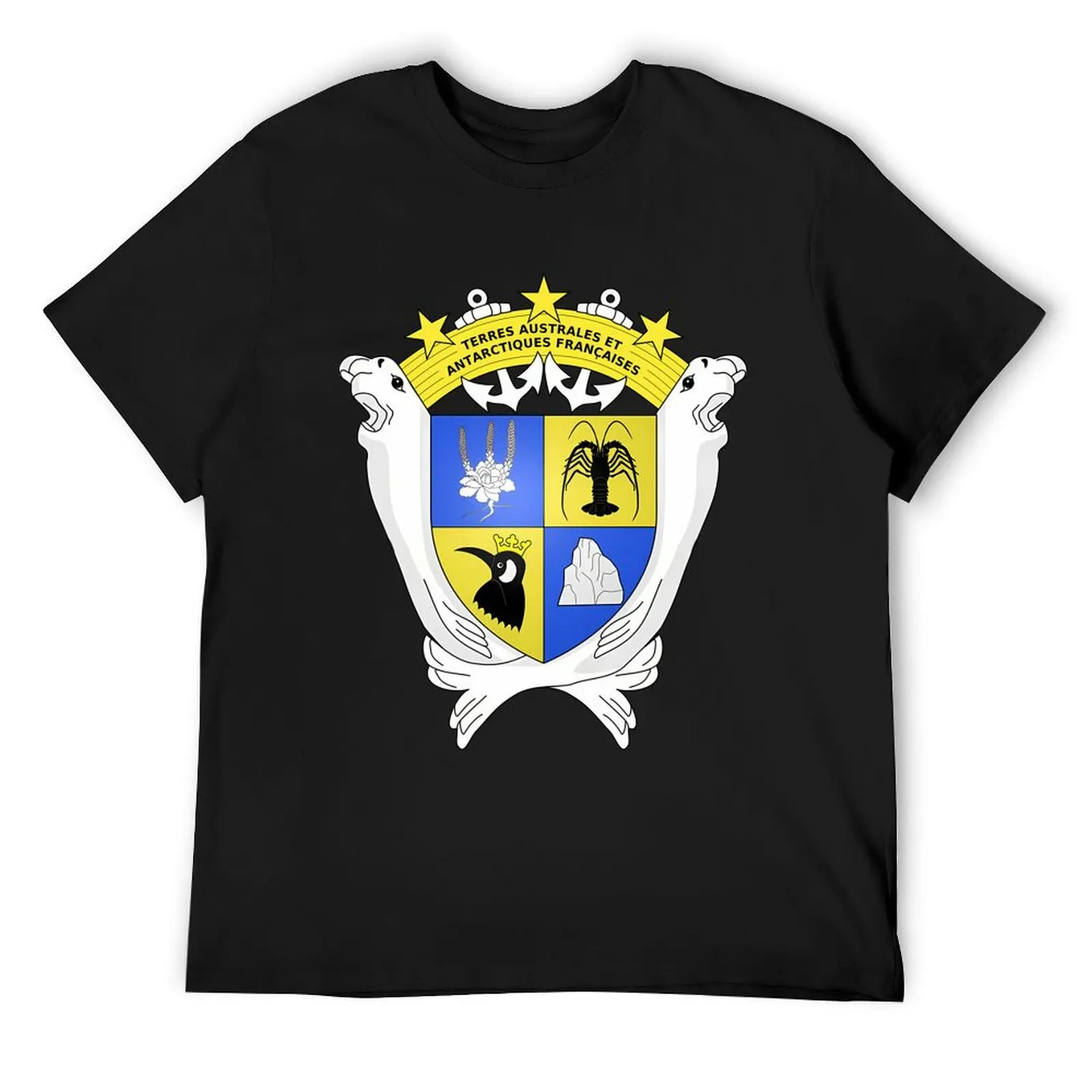 

Coat of Arms of French Southern and Antarctic Lands T-Shirt oversized customs design your own Blouse mens big and tall t shirts