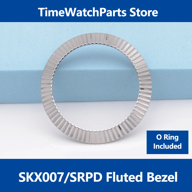 Fluted Watch Bezel SKX007 SRPD Stainless Steel Watch Bezel Ring 41mm Rotating Fluted Bezel  For Seiko Watch Mod Repair Tool