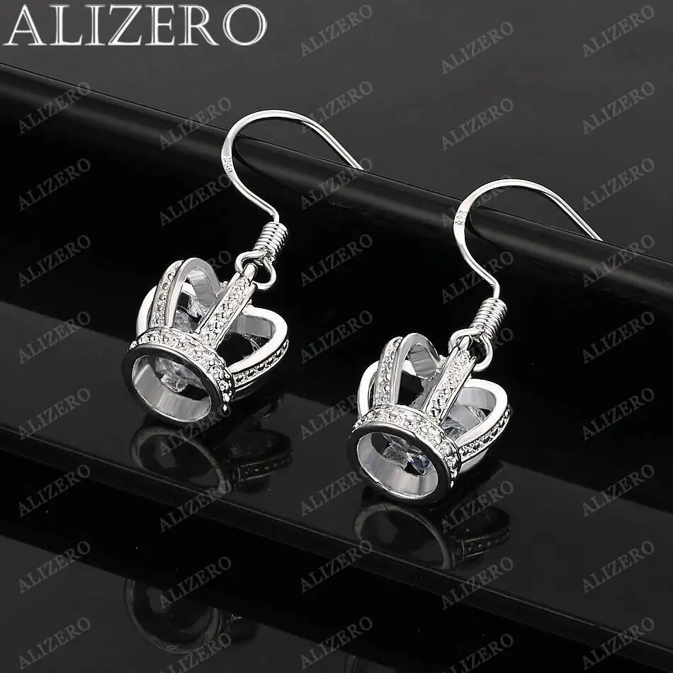 

Top 925 Sterling Silver Zircon Crown Earrings Drop Earrings Fashion Jewelry Charm Grace Noble Wedding Accessories