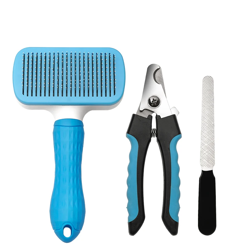 Professional Pet Grooming Set Cat and Dog Cleaning Comb Pet Grooming Brush Pet Nail Scissors Set
