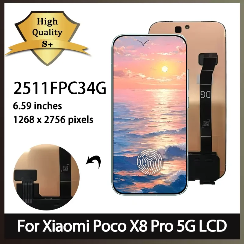 Ecran-tactile-amoled-659-120hz-pour-xiaomi-poco-x8-pro-5g-ensemble-numeriseur-d'ecran-tactile-pieces-d'affichage-2511fpc34g
