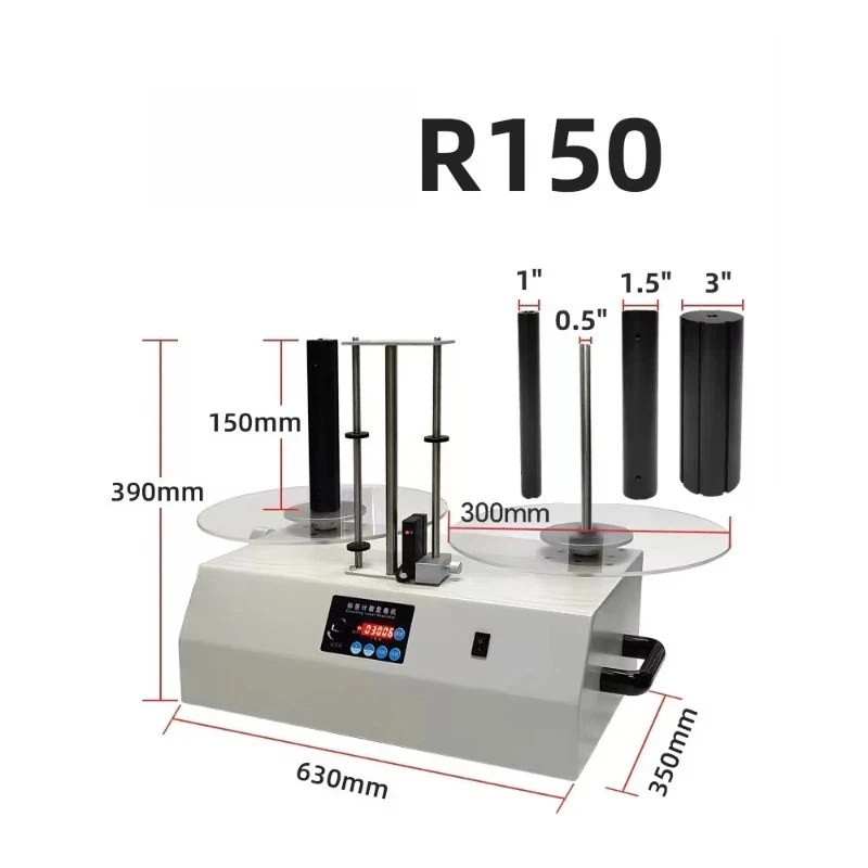 Rewinder Tabletop Label Counter 4 Core Sizes