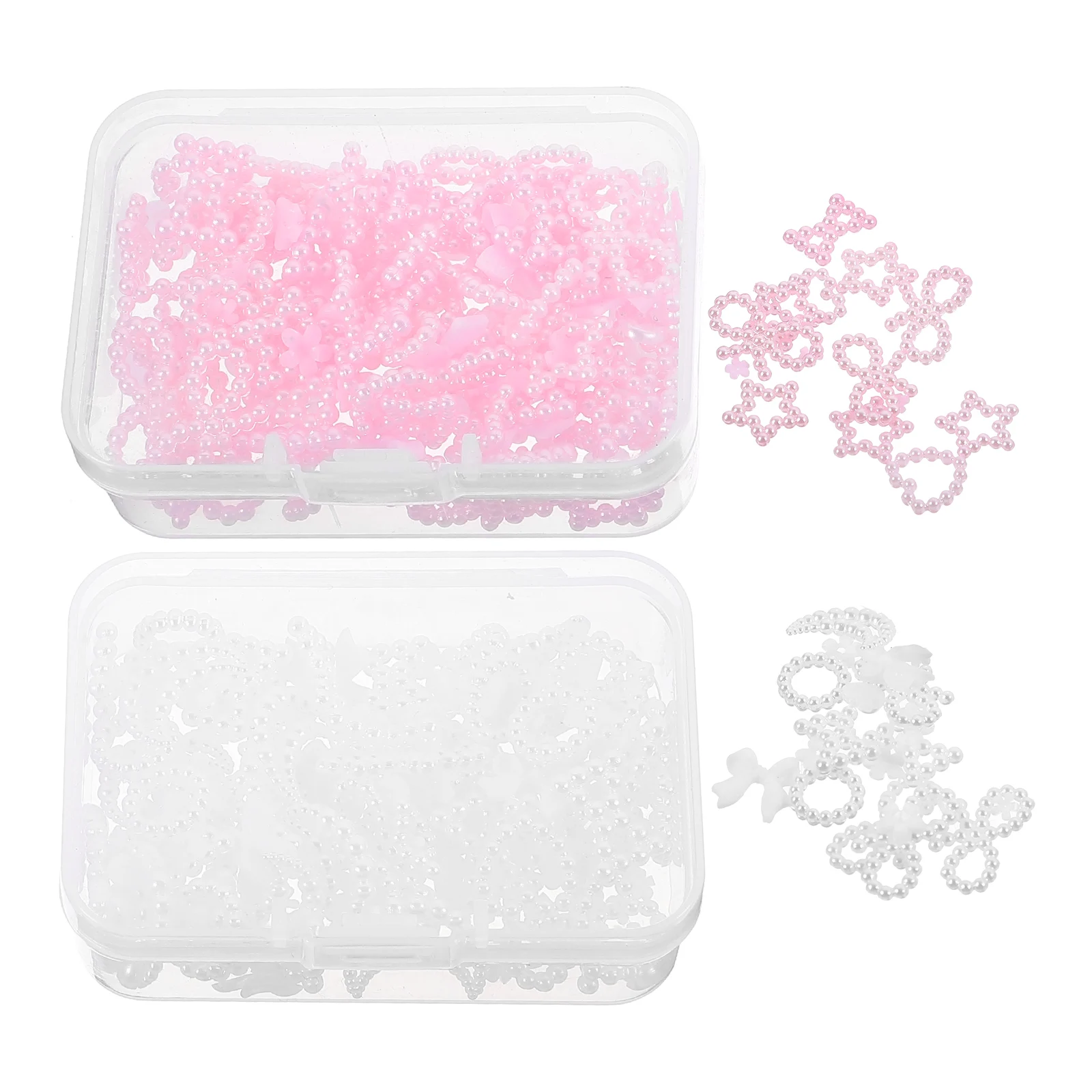 

2 Boxes French Pearl Nail Charms Decorations Manicure Accessories Women Nail Gems Cute Nail Art Supplies