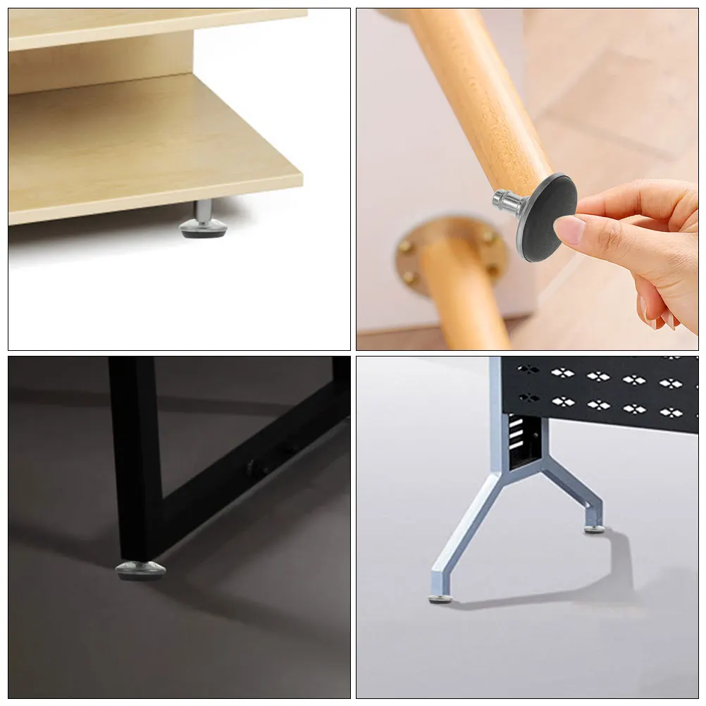 

10pcs Adjustable Casters Silver Office Chair Leveler Furniture Replacement Desk Fixed Feet Non-slip Shockproof Protect Floor