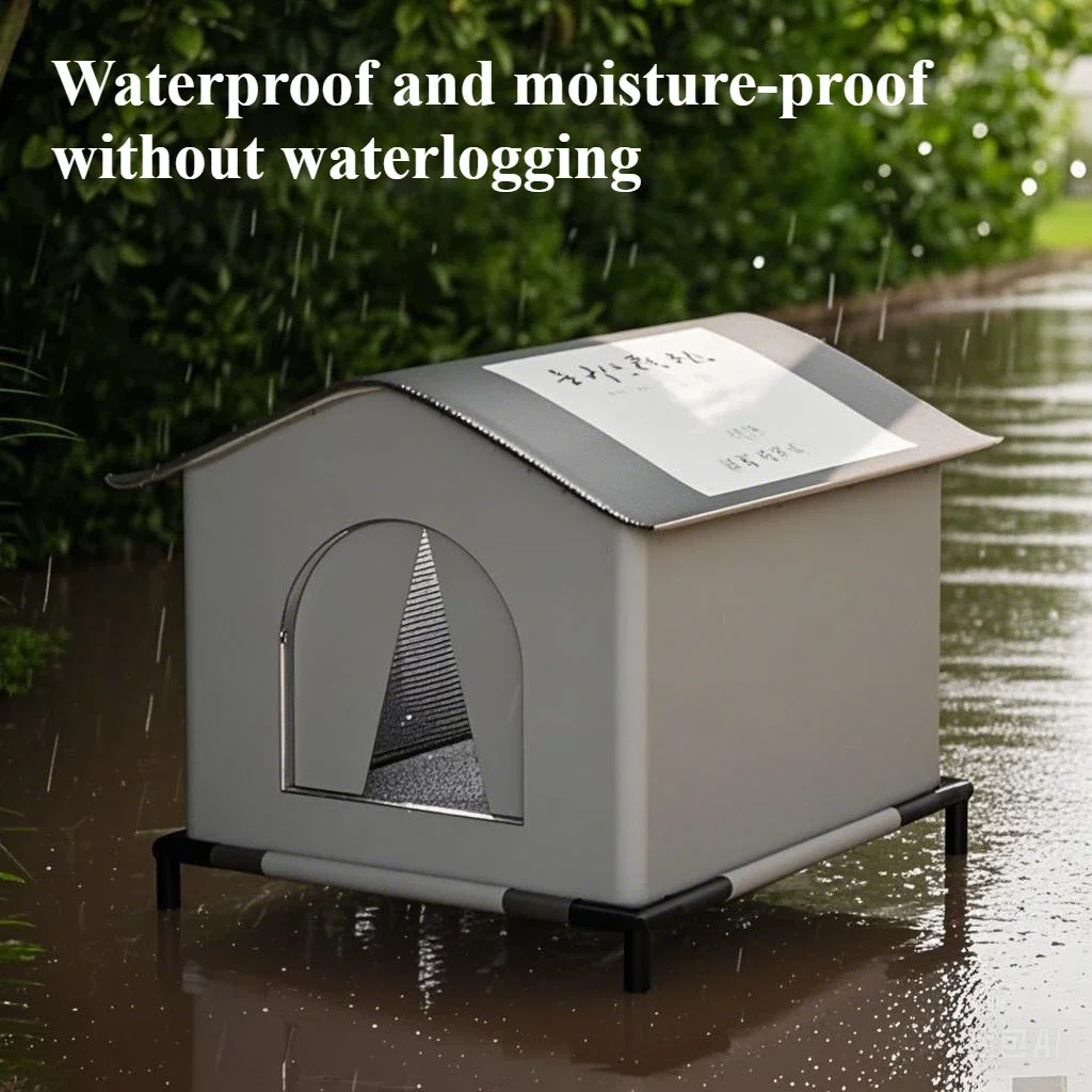 Four Seasons Cat House Outdoor Waterproof Pet Shelter for Cold Weather Stray Cats Dogs Thermal Insulated Windproof Design view 3