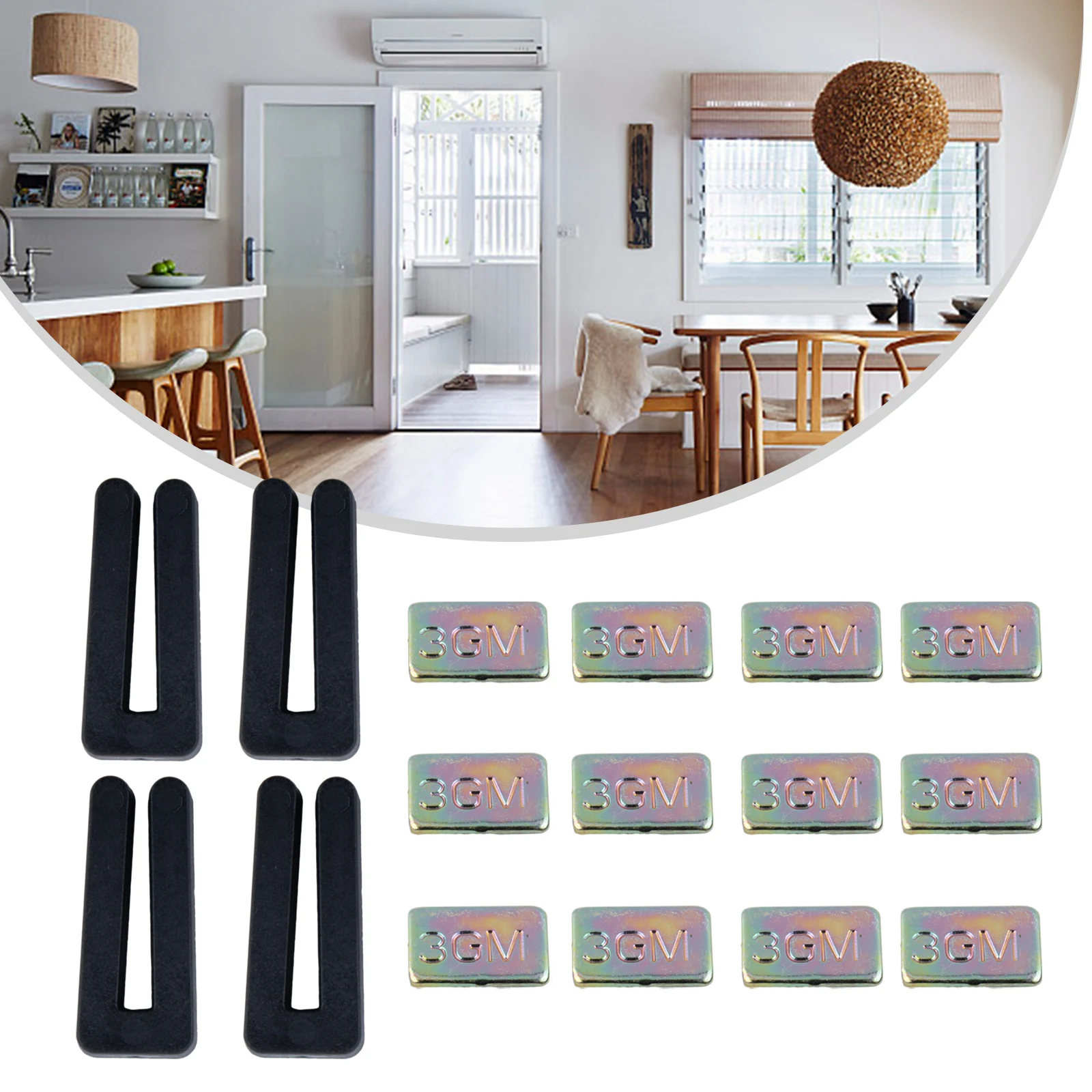 Enhance Fan Functionality with 4 Sets of Ceiling Fan Blade Balancing Kits Clamp on Balance Clips and Metal Blocks