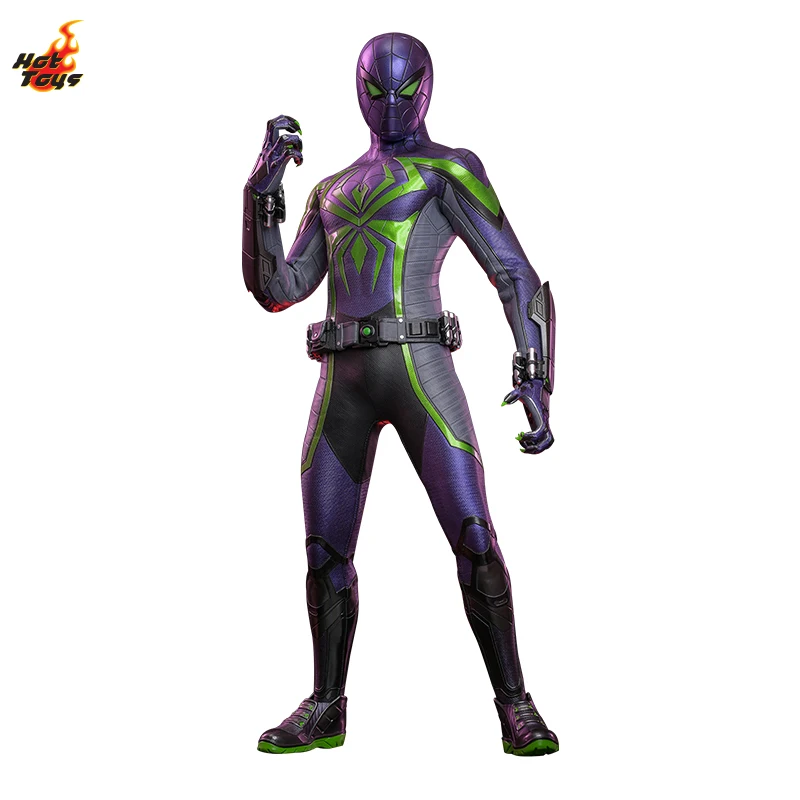 Hot Toys Marvel Spider Man 2 Miles Morales Purple Reign Suit 1 6 Scale Collectible Action Figure For Marvel Movie Collectorsgift