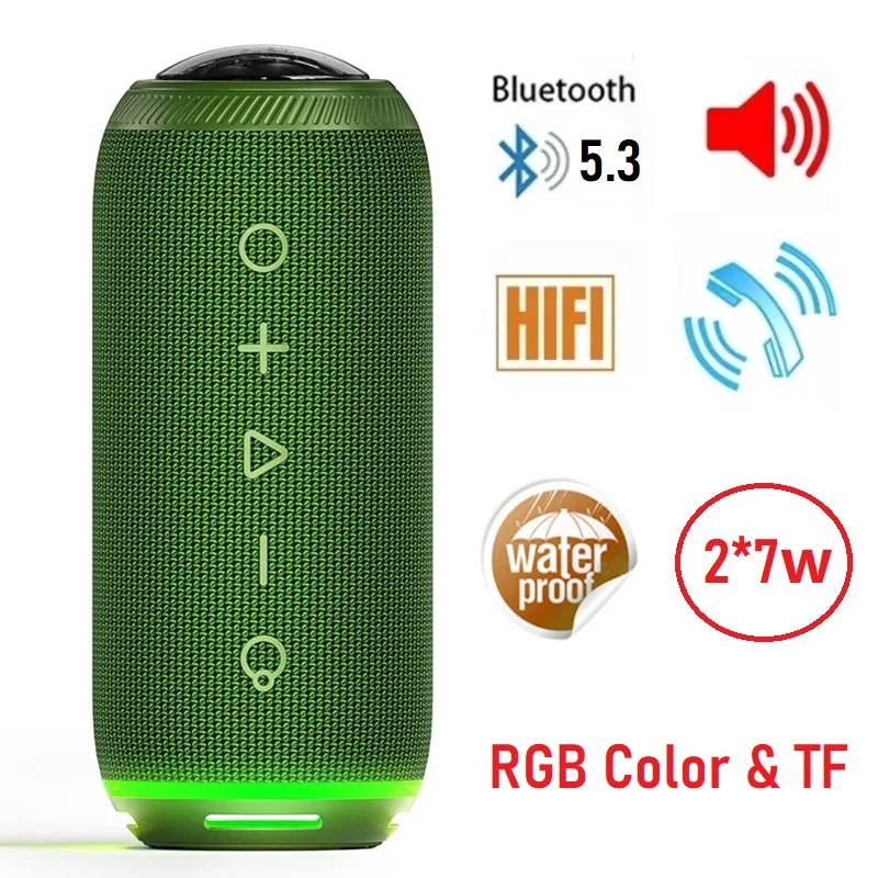 

2025 New Wireless Waterproof Speaker Colorful Ambient Light Outdoor Portable Bluetooth Speaker High-power Subwoofer Sound Column