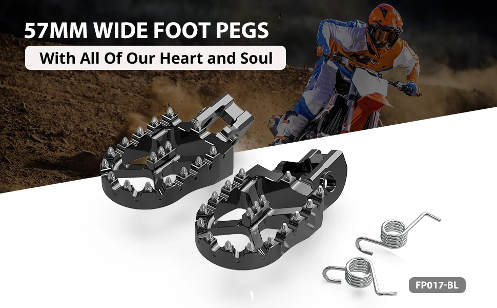 NICECNC Fußrasten 57mm für KTM EXC 300 EXCF 350 2017-2023 und Husqvarna TE 300 250 FE 350 FE 450 FE 501 – Detail 2
