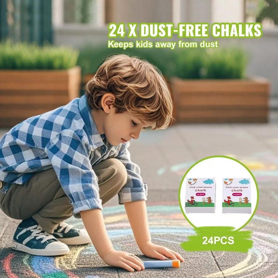 Easel Accessory Set Chalk Markers Paper Rolls 32PCS for Tabletop Easel